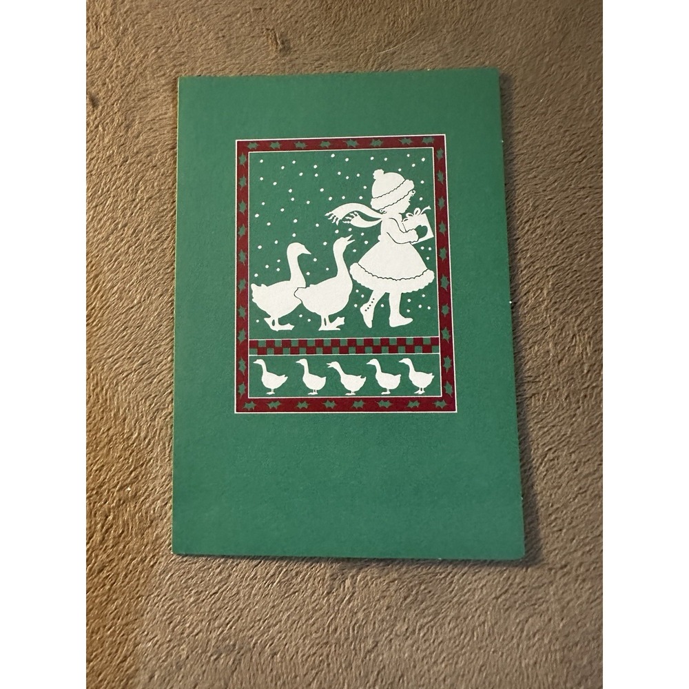 Vintage Christmas Cards (NEW) Girl With‎ Geese Following 17 Cards & Envelopes